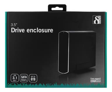 Deltaco MAP-GD34U3 Hölje för lagringsenheter HDD-hölje Svart 3.5"