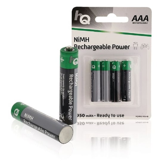HQ Uppladdningsbara NiMH AAA-batteri 950mAh 4-pack