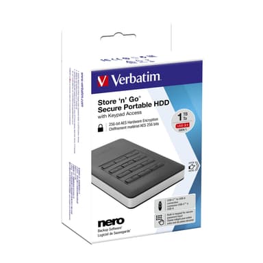 Verbatim Store'n'Go externa hårddiskar 1000 GB Svart, Silver