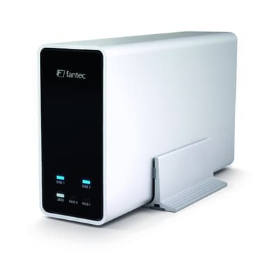 Fantec mobiRAID X2 HDD- / SSD kabinett Vit 2.5"