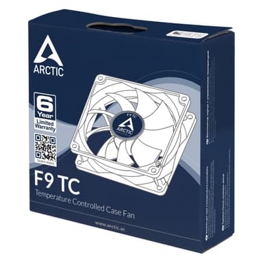 ARCTIC F9 TC Datorväska Fan 9,2 cm Svart, Vit
