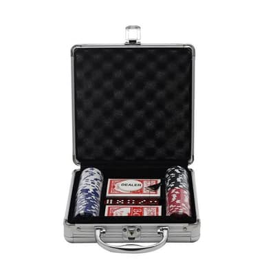 Pokerset 100 Chip med väska i Aluminium