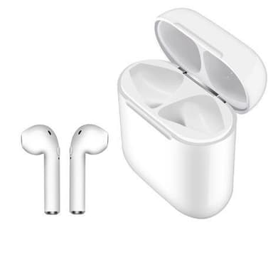 i9 TWS Trådlösa hörlurar, Bluetooth 5.0, med strömbox, Vit