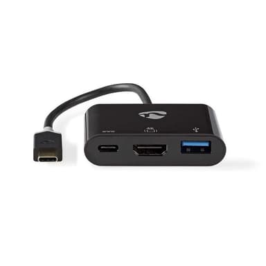 USB Typ C-adapterkabel | Typ-C, hane - Typ C-hona + A-hona + HDMIT-ut | 0.15 m