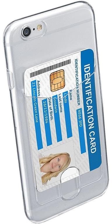 Cellularline Flex Pocket, Transparant skal med kortficka till iPhone 6/6S