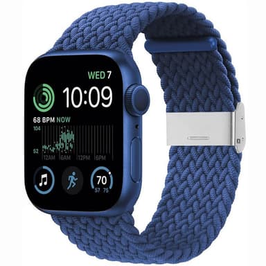 Flätat Elastiskt Armband Apple Watch SE 2022 44mm - Blå