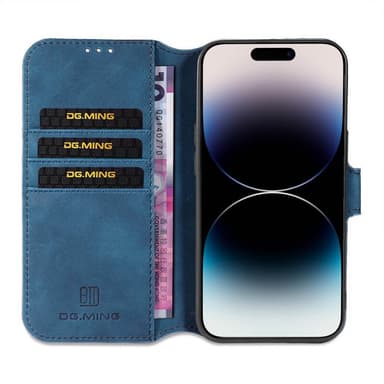DG-Ming mobilplånbok 3-kort Apple iPhone 14 Pro - Blå