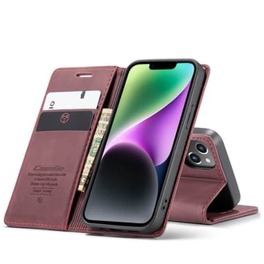 CaseMe Smart Magnet FlipCase Apple iPhone 14 - Vinröd