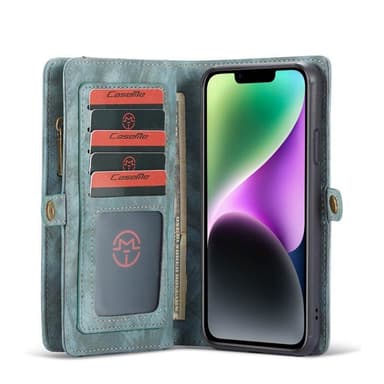 Multiplånbok CaseMe 11-kort Apple iPhone 14 - Blå