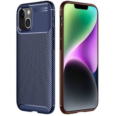 Carbon silikon skal Apple iPhone 14 - Blå