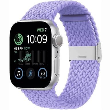 Flätat Elastiskt Armband Apple Watch SE 2022 44mm - Ljuslila
