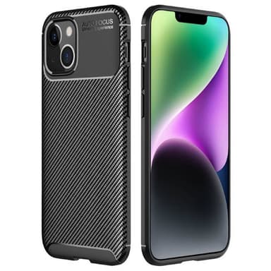 Carbon silikon skal Apple iPhone 14 - Svart