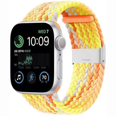 Flätat Elastiskt Armband Apple Watch SE 2022 44mm - Gradient orange