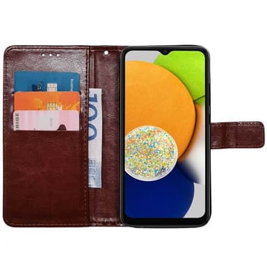 Mobilplånbok 3-kort Samsung Galaxy A03 - Brun