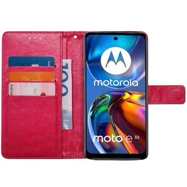 Mobilplånbok 3-kort Motorola Moto E32 - Rosa