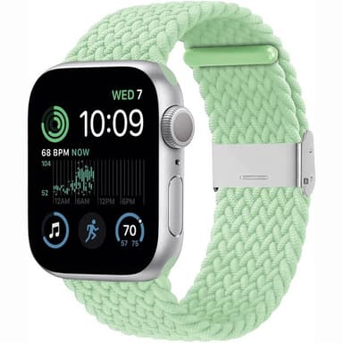 Flätat Elastiskt Armband Apple Watch SE 2022 44mm - Pistachio