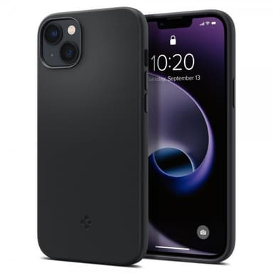 Spigen iPhone 14 Skal Silicone Fit MagFit Svart