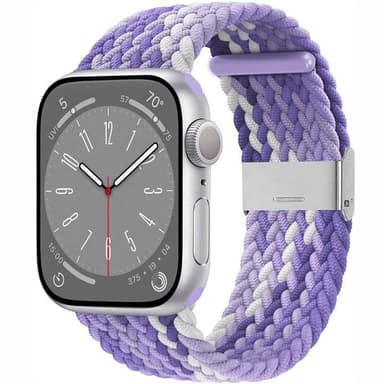 Flätat Elastiskt Armband Apple Watch 8 (45mm) - Gradient purple