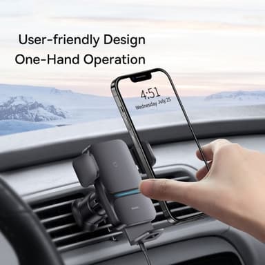 Baseus Bilhållare Wisdom Auto Trådlös laddning Suction Cup