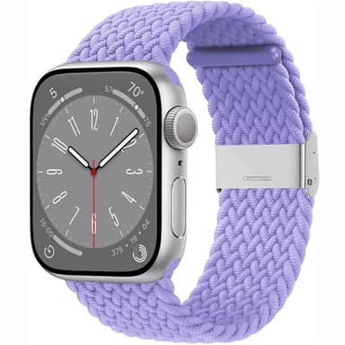Flätat Elastiskt Armband Apple Watch 8 (45mm) - Ljuslila