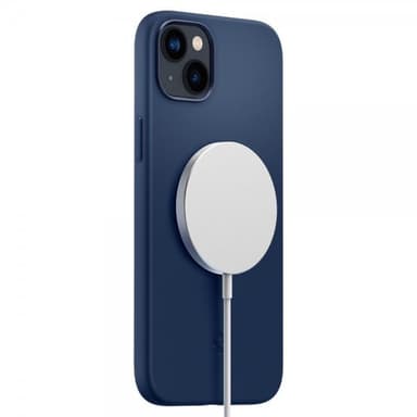 Spigen iPhone 14 Plus Skal Silicone Fit MagFit Navy Blue