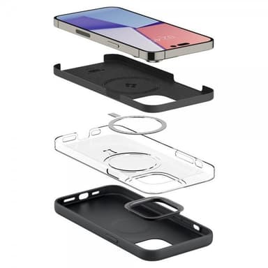 Spigen iPhone 14 Pro Skal Silicone Fit MagFit Svart