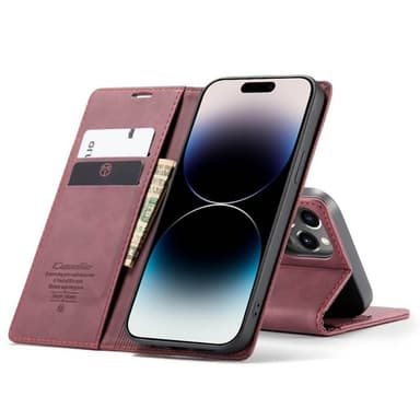 CaseMe Smart Magnet FlipCase Apple iPhone 14 Pro Max - Vinröd
