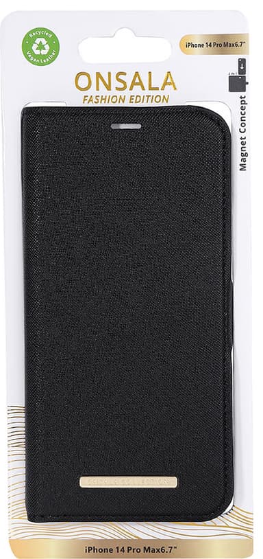 Onsala Apple iPhone 14 Pro Max plånboksfodral (midnight black)