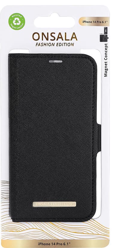 Onsala Apple iPhone 14 Pro plånboksfodral (midnight black)