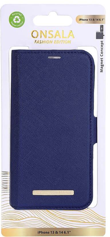 Onsala Apple iPhone 14 plånboksfodral (navy blue)