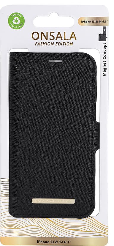 Onsala Apple iPhone 14 plånboksfodral (midnight black)