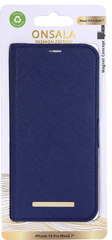 Onsala Apple iPhone 14 Pro Max plånboksfodral (navy blue)