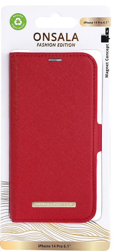 Onsala Apple iPhone 14 Pro plånboksfodral (red)