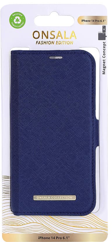 Onsala Apple iPhone 14 Pro plånboksfodral (navy blue)