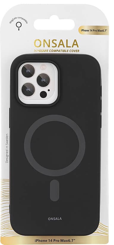 Onsala Silicone MagSeries fodral för iPhone 14 Pro Max (svart)