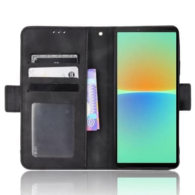SKALO Sony Xperia 10 IV 6-FACK Plånboksfodral - Svart