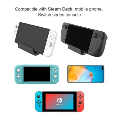Ställ / hållare för Steam Deck / Nintendo Switch / telefon Svart