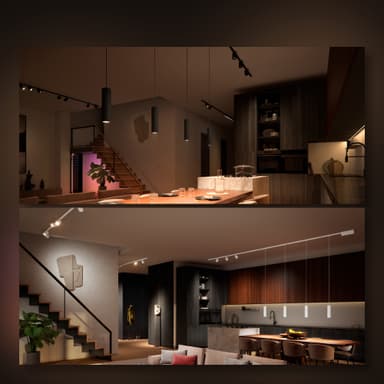 Philips Hue Perifo svart taklampe-set 4 cylinderspotlights