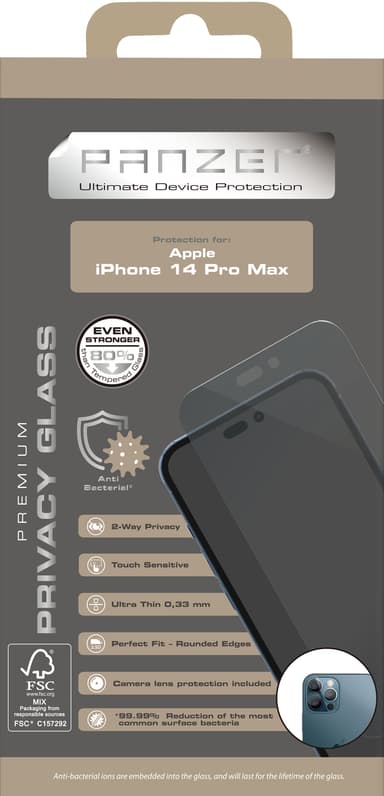 Panzer Privacy skärmskydd till iPhone 14 Pro Max (svart)