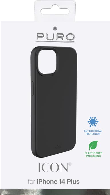 Puro Icon fodral till iPhone 14 Plus (svart)