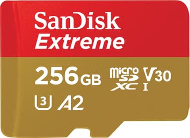SanDisk Extreme 256 GB microSDXC™ UHS-I-kort med SD-adapter