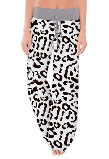 Mjukisbyxor Leopardmönster Vit/Svart (XXXL)