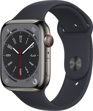 Apple Watch Series 8 45mm Cellular (graphite stainless steel / midnight sport band)