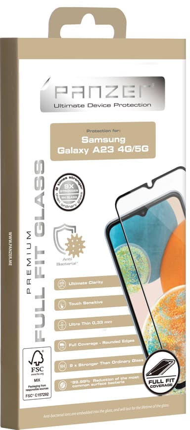 Panzer Full-Fit skärmskydd för Samsung A23 4G/5G