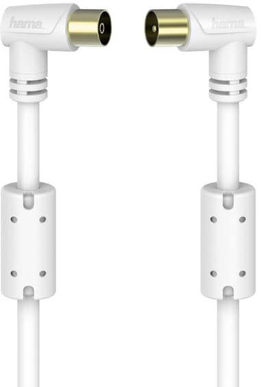 Hama koaxialkabel för antenn 90°, 90 dB (10 m/vit)