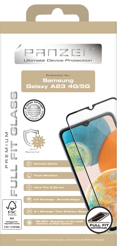 Panzer Full-Fit skärmskydd för Samsung A23 4G/5G