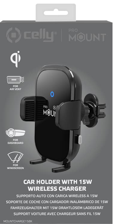 Celly Mount Charge 15 W biltelefonhållare