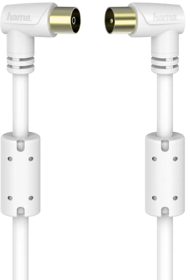Hama koaxialkabel för antenn 90°, 90 dB (1.5 m/vit)