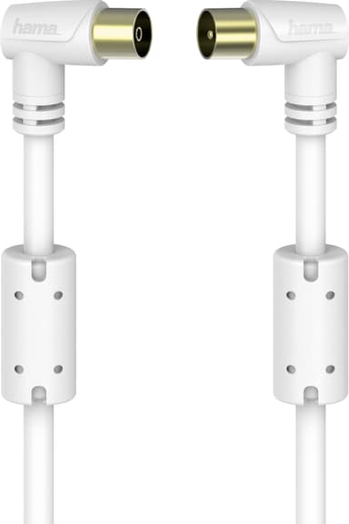 Hama koaxialkabel för antenn 90°, 90 dB (3 m/vit)