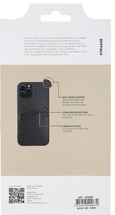 Buffalo Backcover iPhone 12/12 Pro fodral (svart)